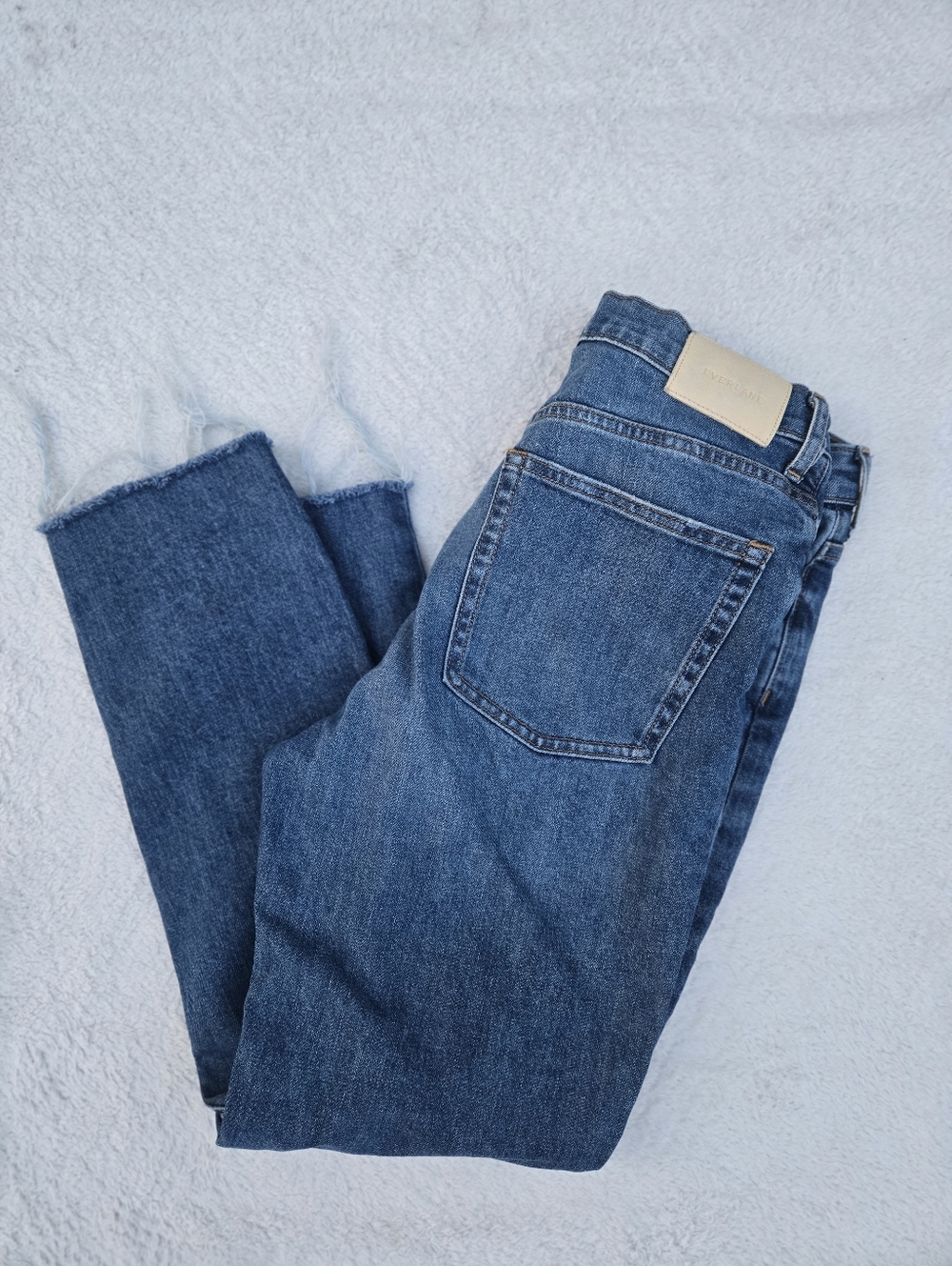 Everlane The Cheeky Jean Straight-Leg Cropped Raw Hem Sz 28